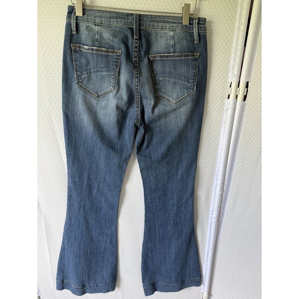 Driftwood Farrah Sailor Flare Jeans Blue Medium Wash Button Front High Rise 27 - Picture 6 of 12